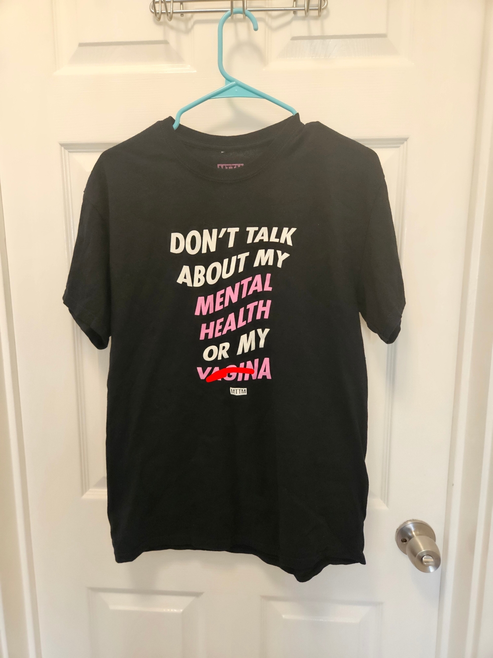 Married to the Mob Black Graphic Tee with Pink & White Slogan